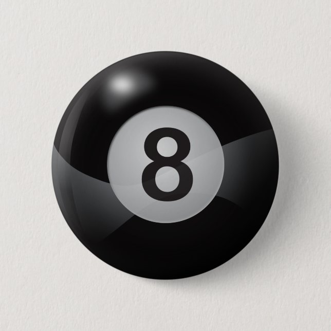 8 Ball Pinback Button (Front)
