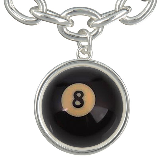 "8 Ball" pool ball design jewelry set Charm Bracelet (Design)