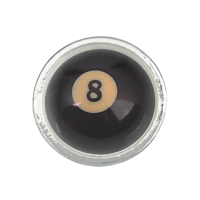 "8 Ball" pool ball design jewelry set Ring (Front)
