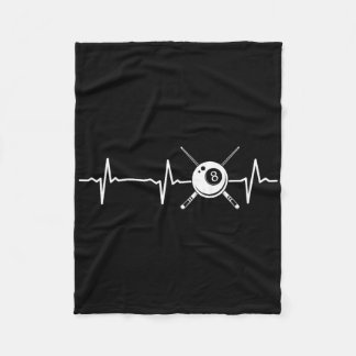 8-ball Pool Billiards - Billiard Heartbeat Fleece Blanket
