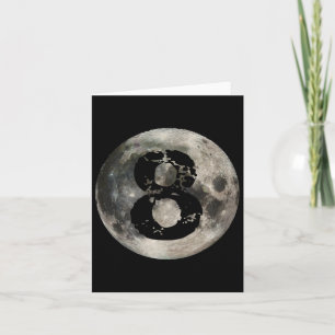 8 Ball Pool Billiards Player Full Moon  Card