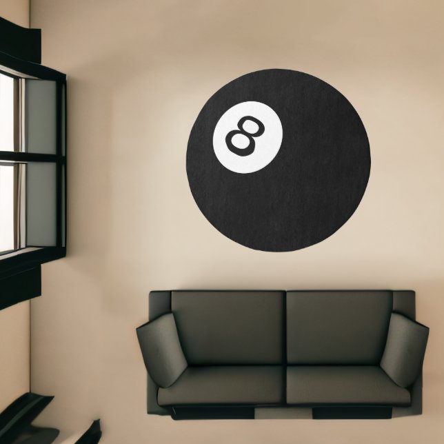 8 Ball Rug - Funny Black Pool Ball Round Area Rug (Insitu (Indoor 1))