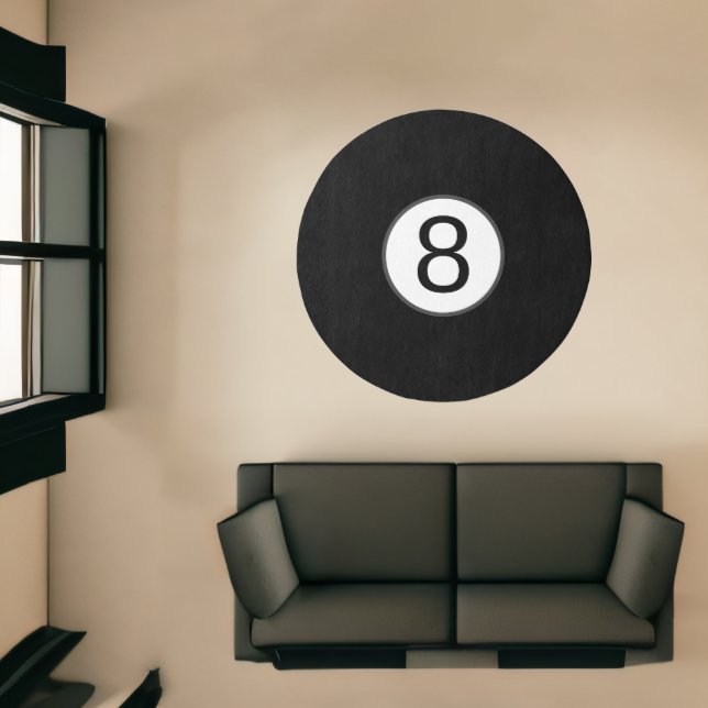 8 Ball Rug - Funny Black Pool Ball Round Carpet (Insitu (Indoor 1))