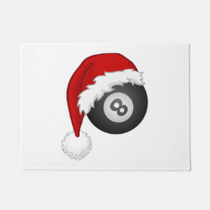 8 Ball Santa hat Funny christmas billiards snooker Doormat