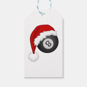 8 Ball Santa hat Funny christmas billiards snooker Gift Tags