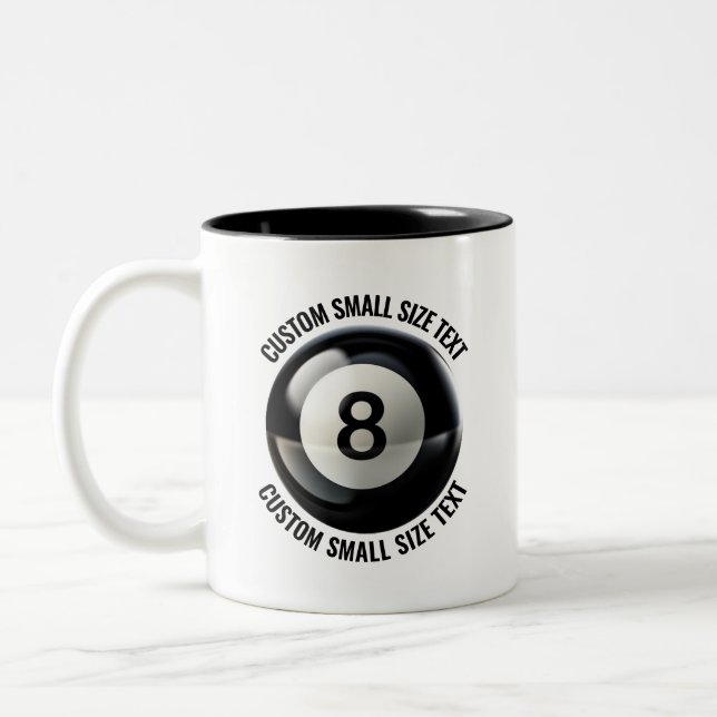 8 Ball & Small Text BLACK 11oz Custom Two-Tone Coffee Mug (Left)