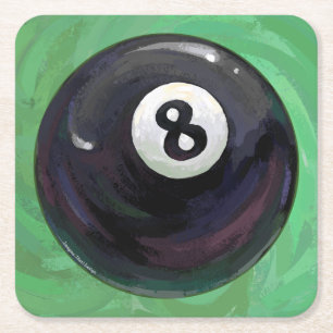 8 Ball Square Paper Coaster