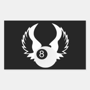 8 Ball with wings Rectangular Sticker