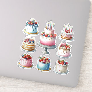 8 Birthday Cakes Sticker