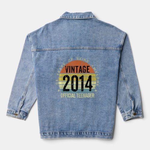 8 Birthday  Vintage 2014 Official Teenager 8 Yr Ol Denim Jacket