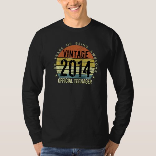 8 Birthday  Vintage 2014 Official Teenager 8 Yr Ol T_Shirt