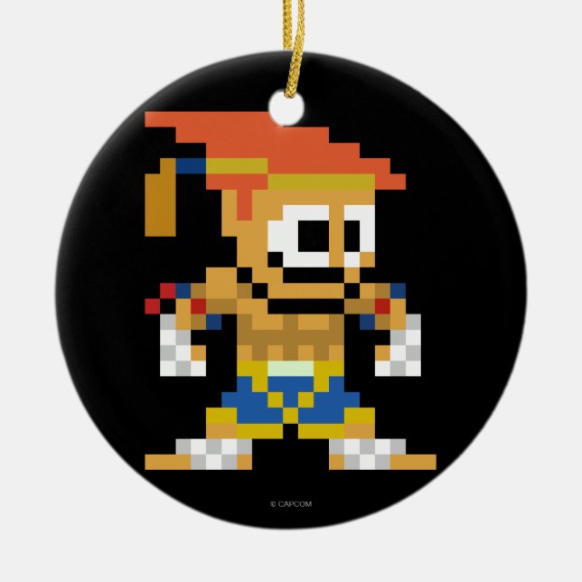 8-Bit Adon Ceramic Ornament (Front)