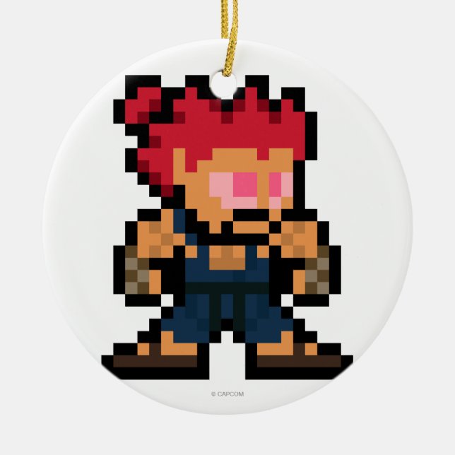 8-Bit Akuma Ceramic Ornament (Front)