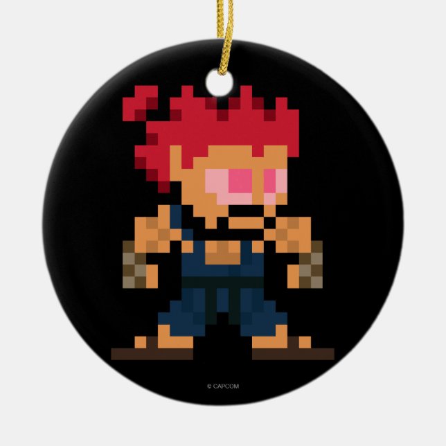 8-Bit Akuma Ceramic Ornament (Front)