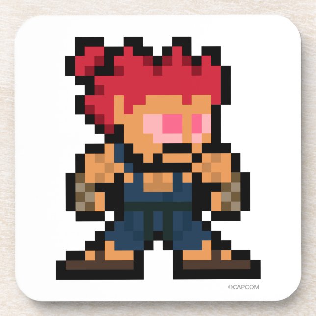 8-Bit Akuma Drink Coaster (Front)