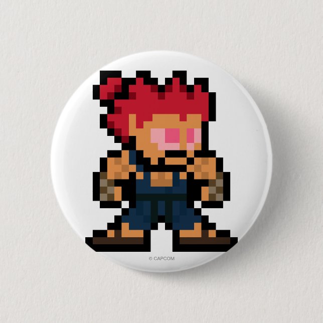 8-Bit Akuma Pinback Button (Front)