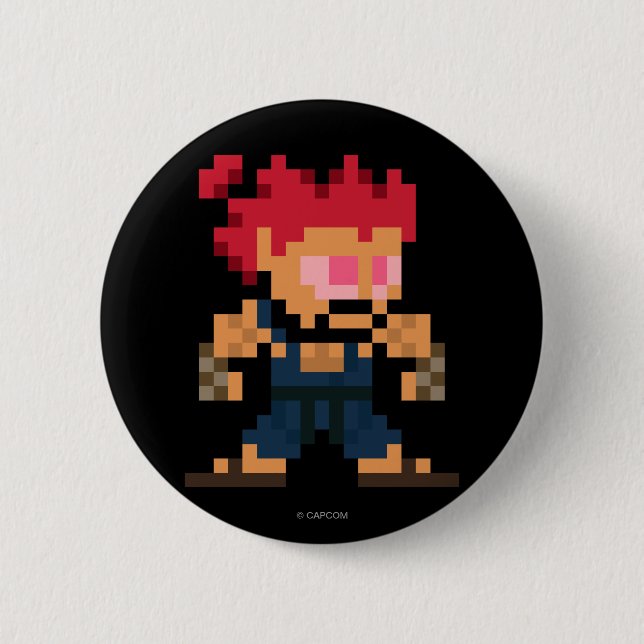 8-Bit Akuma Pinback Button (Front)