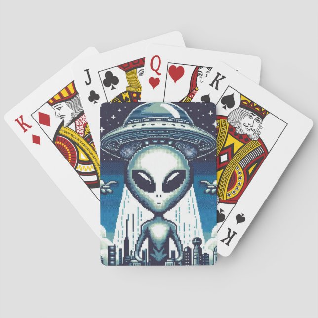 8-Bit Alien Playing Cards (Back)