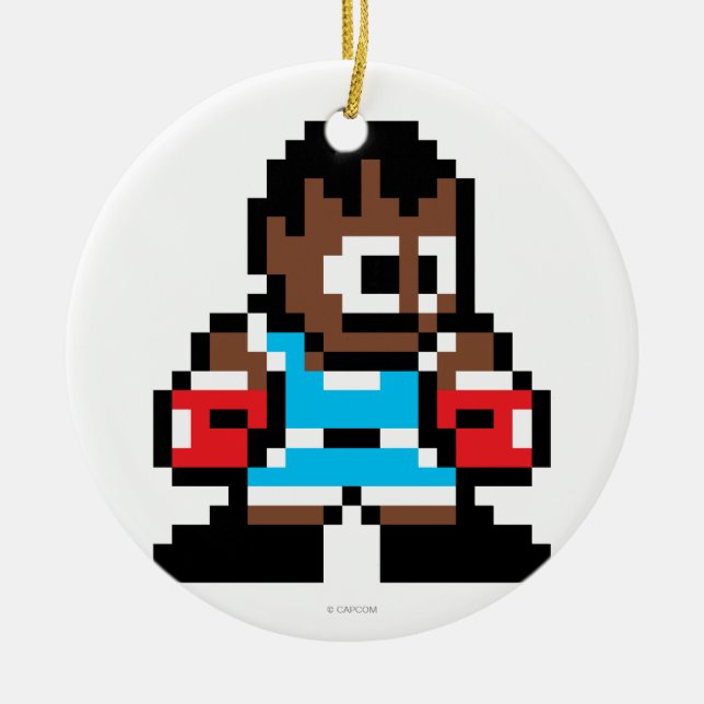 8-Bit Balrog Ceramic Ornament (Front)