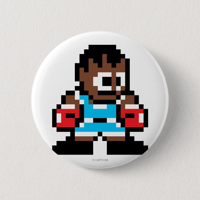 8-Bit Balrog Pinback Button (Front)