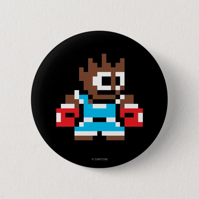 8-Bit Balrog Pinback Button (Front)