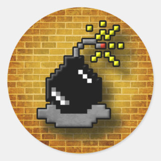 8 Bit Bomb Classic Round Sticker