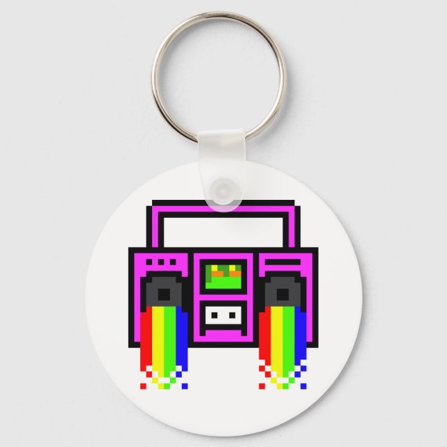 8 Bit Boom Box Keychain (Front)