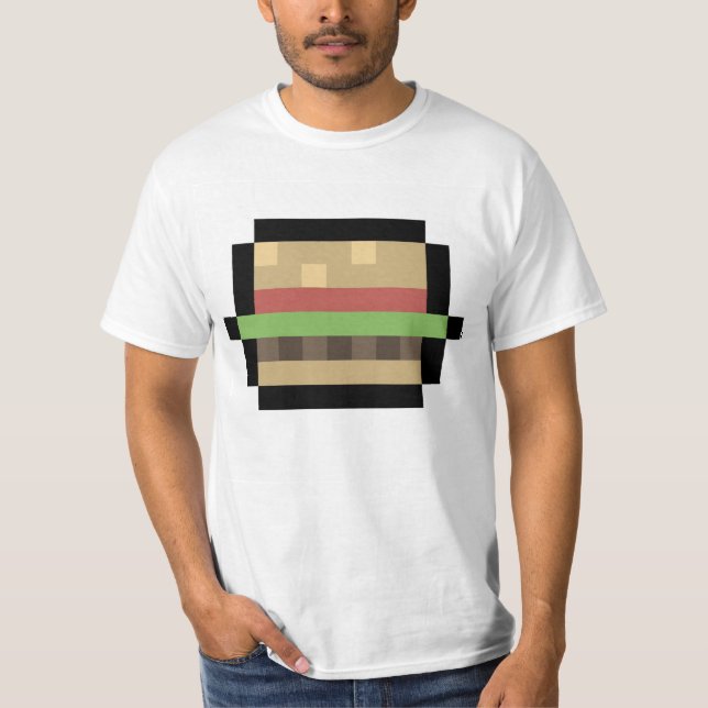 8-Bit Burger Pixel Art T-Shirt (Front)