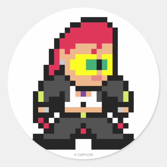 8-Bit C. Viper Classic Round Sticker (Front)