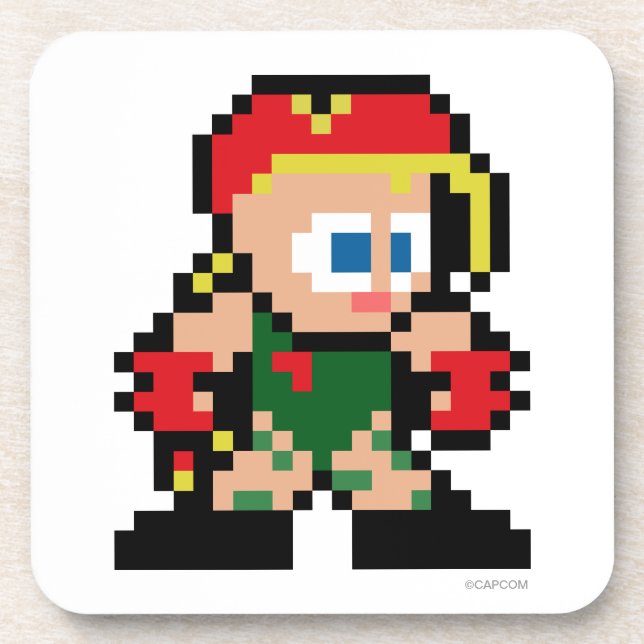 8-Bit Cammy Drink Coaster (Front)