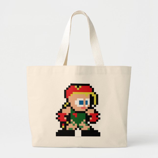8-Bit Cammy Large Tote Bag (Front)