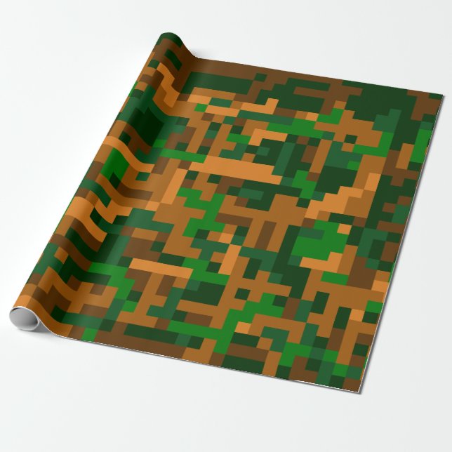 8 Bit Camouflage Wrapping Paper (Unrolled)