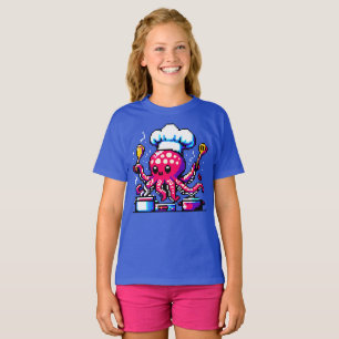 8-Bit Chef Octopus: Retro Kitchen Artistry T-Shirt