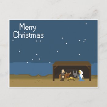8-bit Christmas Nativity Scene Holiday Postcard by Cover_Power at Zazzle
