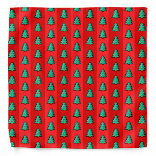 8 bit Christmas Tree Red Green Pixel Art Fun Geek Bandana