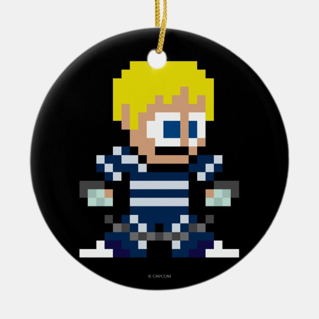 8-Bit Cody Ceramic Ornament (Front)