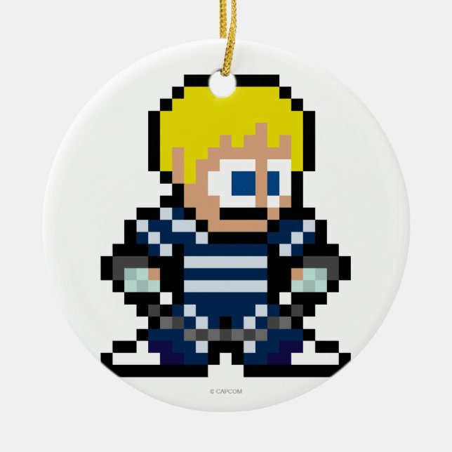 8-Bit Cody Ceramic Ornament (Front)