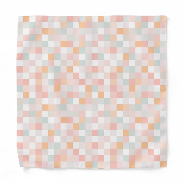 8-Bit Computer Game Pixel Rainbow Block Bandana (Front)