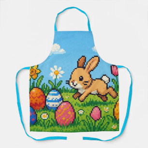 8 bit cute Easter bunny/rabbit Apron