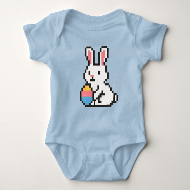 8 bit cute Easter bunny/rabbit Baby Bodysuit (Front)