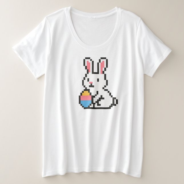 8 bit cute Easter bunny/rabbit Plus Size T-Shirt (Design Front)