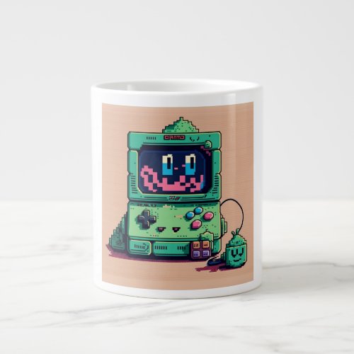 8_bit Cute Monster Giant Coffee Mug