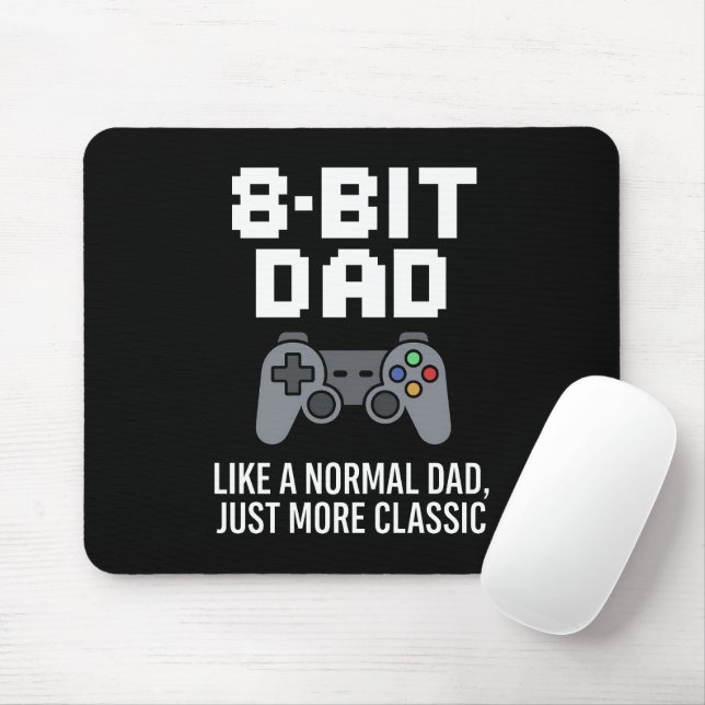 8-Bit Dad Classic Gamer Controller Design Mouse Pad (With Mouse)