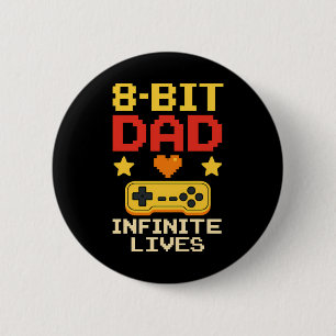 8-Bit Dad with Infinite Lives  Button