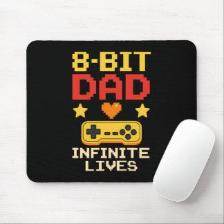 8-Bit Dad with Infinite Lives Mouse Pad