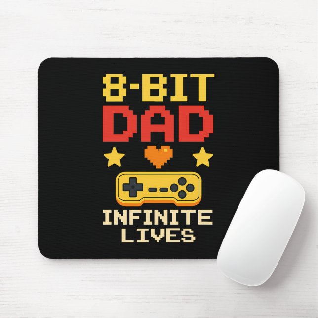 8-Bit Dad with Infinite Lives  Mouse Pad (With Mouse)