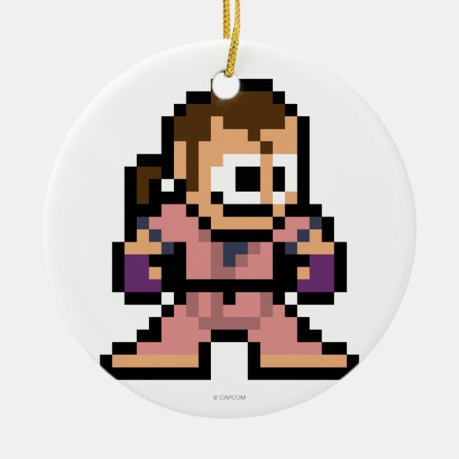 8-Bit Dan Ceramic Ornament (Front)