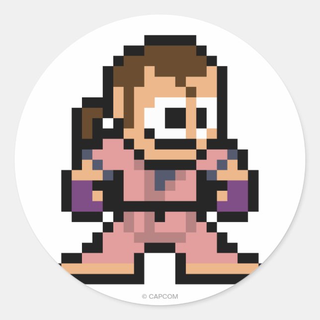 8-Bit Dan Classic Round Sticker (Front)