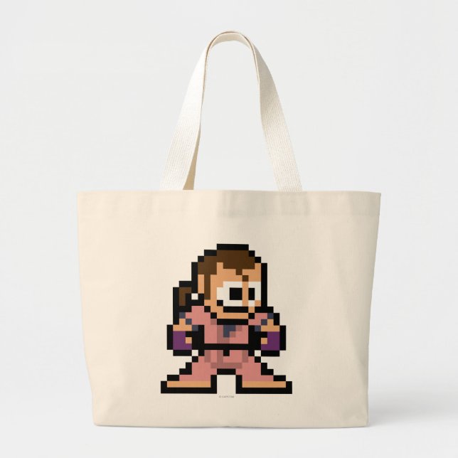 8-Bit Dan Large Tote Bag (Front)