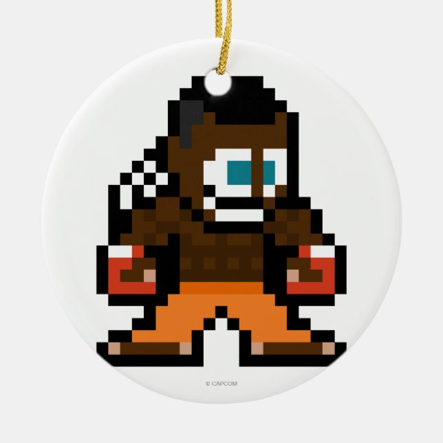 8-Bit Deejay Ceramic Ornament (Front)